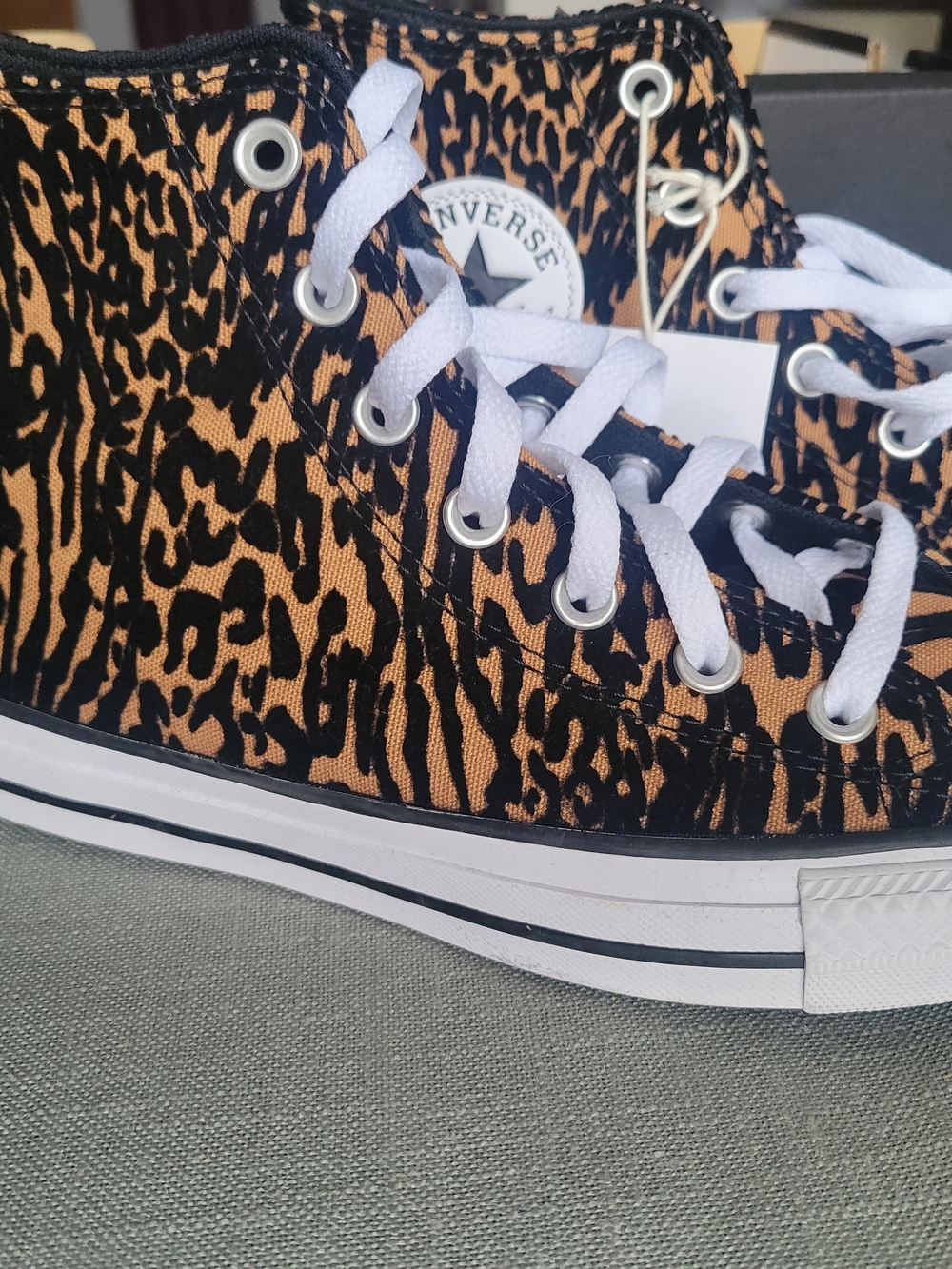 Converse Womens High Top Sneaker — Leopard Print Brown